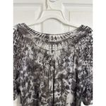 XCVI  Crochet Open Knit Tie Dye Abtract Tunic Top Size XL Lagenlook Artsy Boho Photo 3