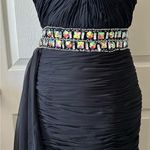 Jolene Chiffon Strapless Jeweled Chiffon‎ Tail Ruched Cocktail Dress Sz 6 $390 Black Photo 12