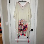 Lovestitch  Granada Caftan Women's One Size White Floral Embroidered‎ 100% Cotton Photo 3