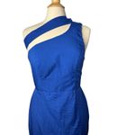 Ryanth Blue One Shoulder Formal Gown Corset Back Slit Prom Dress Size 8 NWT Photo 2