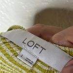 Loft  Women's Striped Crinkle Tie Sleeve Top Green White Size Large Photo 2