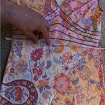 Etro Y2K Fairy Babydoll Designer Paisley Boho Hippie Fest Midi V Neck Dress Sz 4 Pink Photo 13