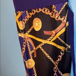 Elegant Purple and Black Chain Print Dress Size L Photo 4
