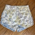 Anthropologie PILCRO Hannah Leathers Rainbow Ultra HighRise Denim Shorts Size 25 Blue Photo 10