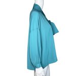 Laurie Felt Shirt Women XS Green Criss Cross Scarf Neck Blouse Basic Minimalist Photo 1