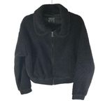 Marc New York Womens Bomber Jacket Cropped Fleece Zip Front Black M Photo 0