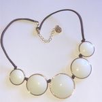 Liz Claiborne Elegant Gold Tone and White Boho Statement Necklace Photo 0