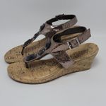 dexflex comfort Dex Flex T Strap Metallic Thong Wedge Sandal Gem Stone Jeweled Size 8.5 Photo 12