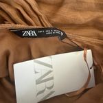 ZARA  One Shoulder Brown Striped Beaded Tie Waist Sleeveless‎ Blouse Size S NWT Photo 11