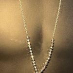 Beaded Lanyard ID Badge Holder Necklace Pewter Beads and Silver Chain Approx 32" Photo 0