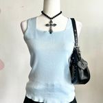 Baby Blue Knit Tank Top, Y2K, Soft Girl, Coquette,‎ Cottagecore, Fairy, Medium Photo 0