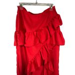 SheIn beautiful long red skirt with ruffles, open leg, size L Photo 12