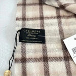 Charter Club Luxury Cashmere Plaid Scarf Ivory Neutral 2-Ply Lightweight Unisex Photo 3