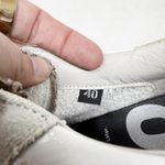 P448 [] Thea Platform Lace Up Low Top Sneakers White Gray Sparkle Tweed Size 40 Photo 12