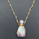 Aura Quartz Faceted Oil Perfume Bottle Pendant Beaded Necklace 20.9g Photo 4