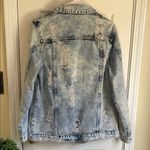Source Unknown Light Blue Distressed Streetwear Jean Jacket Photo 3