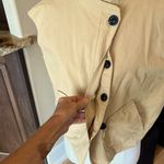 Oversized Tan Cotton Button Up Vest New Photo 5