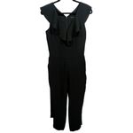 Banana Republic NWT  Ruffled Neck‎ Sleeveless Jumpsuit Black 2 Photo 4