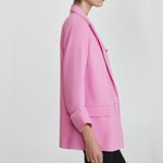 Mango NWT Tailored Blazer with Turn Down Sleeves PINK size small spring Photo 3