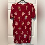 Madewell  Red Floral Short Sleeve Dress Photo 3