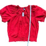 Old Navy NEW  Red Size XXL Tall Seersucker Balloon Sleeve Top Photo 3