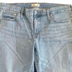 Madewell Petite Mid Rise Kick Out Jean Size 33P Light Wash Crop Flare High Rise Photo 2