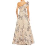 Mac Duggal NWT One Shoulder Sequin Lace Ballgown in Mocha Multi Size 8 Photo 2