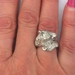 Gorgeous Women's Sterling Silver Horse Equestrian Ring, Satin Finish, Size 7 Photo 5