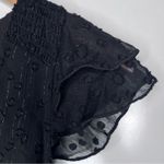 Foxiedox  Anthropologie Black Smocked Ruffle Tiered Mini Dress Size Small Photo 3