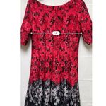 Julian Taylor 009-030 Dress Women's Size 12 Red & Black Short Sleeve Fit & Flare Photo 5