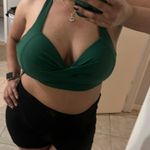 Tempt Me Green XL - -  Women XL Bikini Top Push Up Swim Top Halter Retro Photo 5