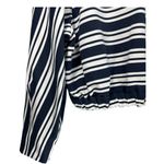 ZARA ‎ Trafaluc Collection Long Sleeve Striped Crop Top Blouse Size Medium Photo 3