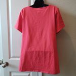 Torrid Women's Size 2 Teaberry Red Pink V-Neck T-Shirt Tee Crisscross Women’s Photo 3