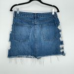 3x1  NYC Women's Blue Celine Frayed Distressed Denim A-line Mini Skirt Size 26 Photo 3