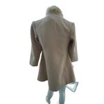 Vintage Hong Kong Carsamono beige womens fur trim pea coat Size small Tan Photo 5