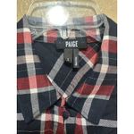 Paige  Women's Sleeveless Button Up Flannel Plaid Shirt‎ Blouse Top Large Photo 1