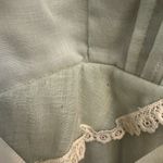 Vintage Size Small Baby Blue Lace Tiered Tie Strap Coquette Prairie Maxi Dress Photo 13