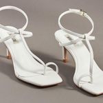 Anthropologie Bibi Lou White Toe Loop Heels 9.5 Photo 0