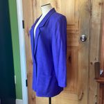 Nordstrom TOWN SQUARE Purple 2-Pocket Lined Blazer Jacket 90s Preppy Heathers Photo 3