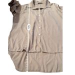 SheIn  Curve Beige Tan‎ High Low Long Sleeve Button Down Shirt Size 0XL Photo 7