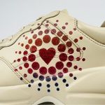 Gucci  Rhyton Love Parade Ivory Leather Glitter Heart Logo Sneakers Size EU 40.5 Photo 11