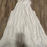 Halter Tiered Ruffle White Mini Dress Photo 2