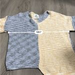Urban Outfitters  Blue & Beige Knit‎ Long Sleeve Asymmetrical Sweater Size XS Photo 7