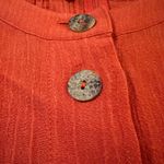 Soft Surroundings  Top Talia Crinkle Gauze Orange Button Front Blouse NWT Small Photo 2