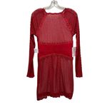 Free People  Cherry Red Long Sleeve Lace Sheer Mini Dress Women’s Size Small NWT Photo 8