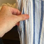 Per Se Linen Pants Drawstring Waist Stripe White Blue PS Photo 14