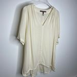 Halston Heritage  Dressy Career‎ White Cream Ivory blouse Top Drape Silk 6 Photo 1