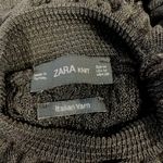 ZARA  Knit Black Sleeveless Top Women's Size M Italian Yarn Ruffle Mock Neck‎ Photo 4