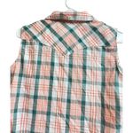 Wrangler Wrancher Shirts Women's Medium Sleeveless Pearl Snap Pink Blue White Photo 8