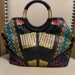 Sharif Multicolor Leather Woven Tote Black Photo 0